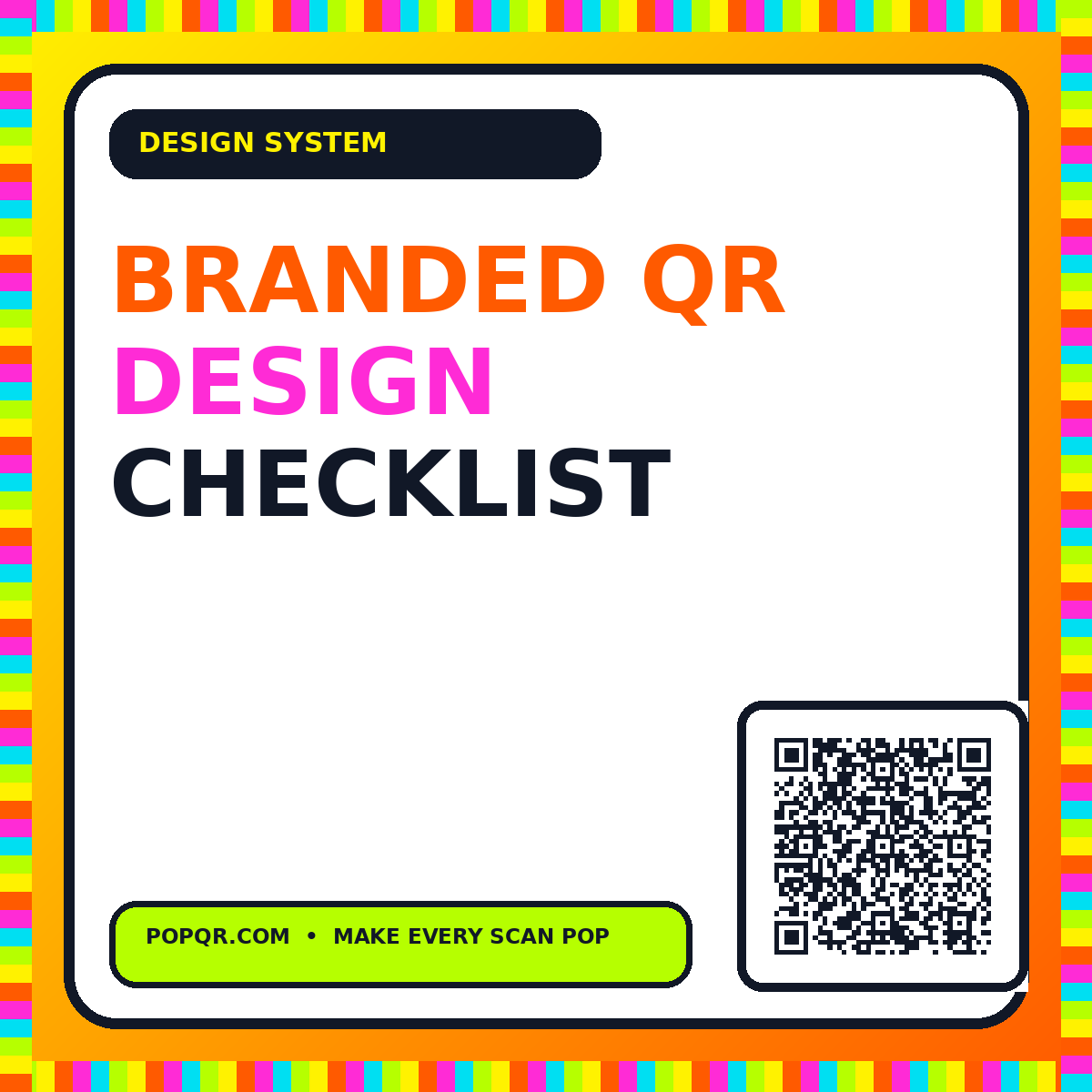 Branded QR Design Checklist typography card