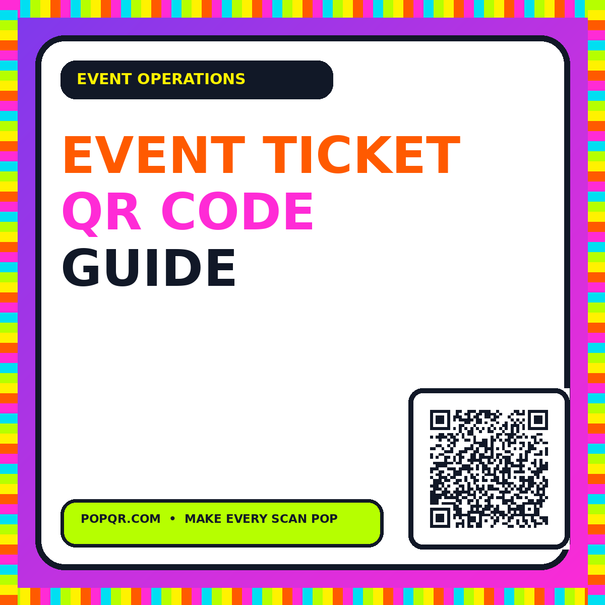 Event Ticket QR Code Guide typography card